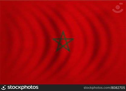 Moroccan national official flag. African patriotic symbol, banner, element, background. Correct colors. Flag of Morocco wavy with real detailed fabric texture, accurate size, illustration