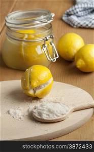 Moroccan Preserved Lemons with salt