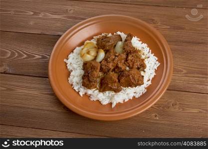 Moroccan Tagine with tender lamb and rice