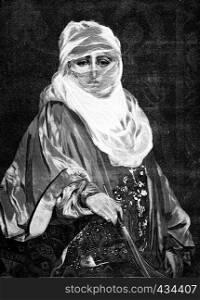 Morocco. A woman of the country, vintage engraved illustration. Journal des Voyages, Travel Journal, (1879-80).