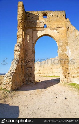 morocco arch in africa old construction the blue sky