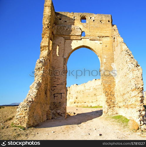 morocco arch in africa old construction the blue sky