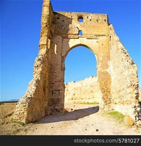 morocco arch in africa old construction the blue sky