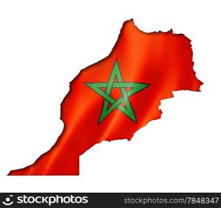 Morocco flag map, three dimensional render, isolated on white