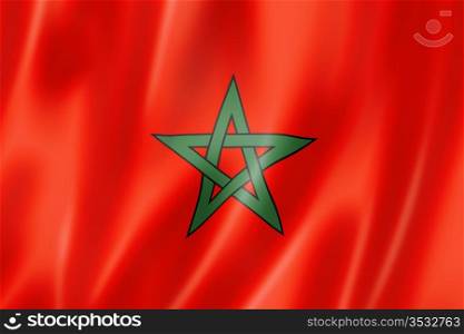 Morocco flag, three dimensional render, satin texture. Moroccan flag