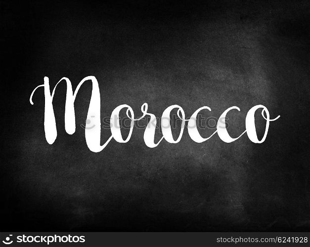 Morocco written on a blackboard
