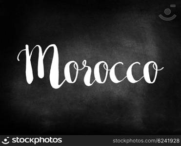 Morocco written on a blackboard