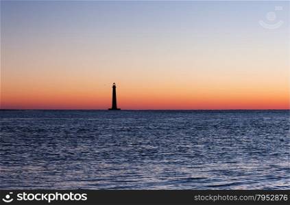 Morris Island Lighthouse at sunrise, South Carolina, USA