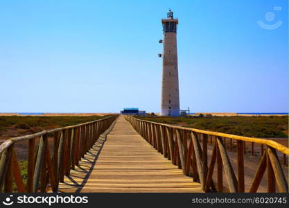 Morro Jable Matorral lighthouse Jandia in Pajara of Fuerteventura at Canary Islands