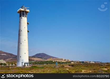 Morro Jable Matorral lighthouse Jandia in Pajara of Fuerteventura at Canary Islands