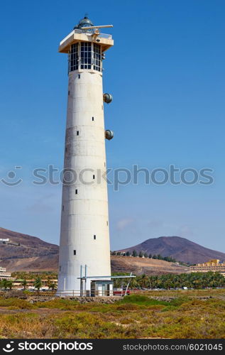 Morro Jable Matorral lighthouse Jandia in Pajara of Fuerteventura at Canary Islands