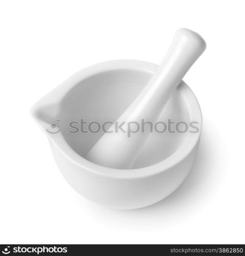 mortar and pestle isolated on white background