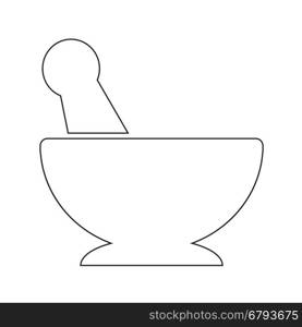 Mortar pestle icon illustration design