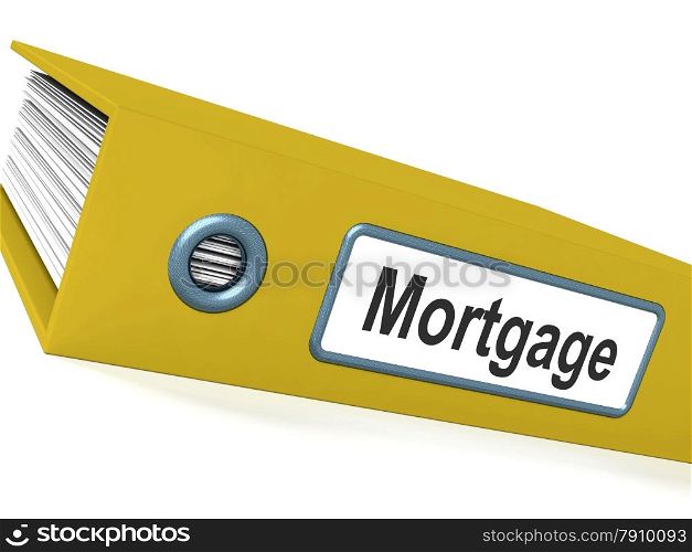 Mortgage Computer Key Showing Real Estate Borrowing. Mortgage Computer Key Shows Real Estate Borrowing