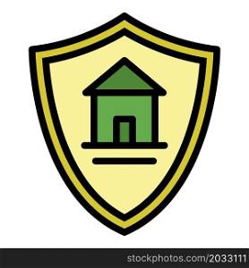 Mortgage protection icon. Outline mortgage protection vector icon color flat isolated. Mortgage protection icon color outline vector