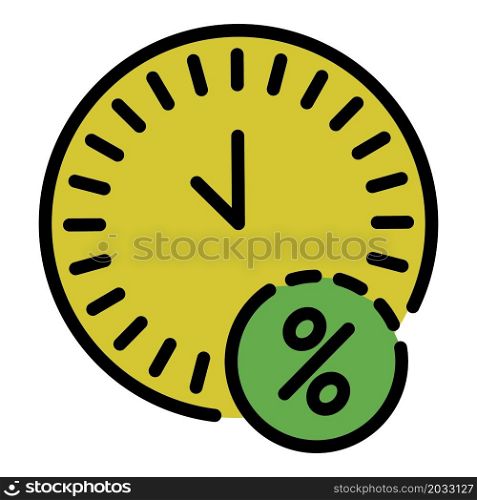 Mortgage repayment time icon. Outline mortgage repayment time vector icon color flat isolated. Mortgage repayment time icon color outline vector