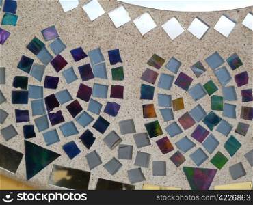 mosaic patterned boarder on a mirror