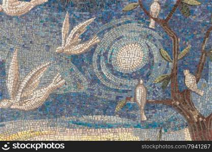 Mosaic tile background. Mosaic wall in modern style.