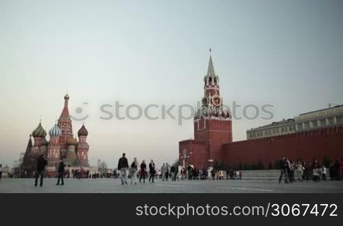 MOSCOW - April 18: People walking in Red square in Moscow on April 18, 2013 in Moscow, Russia.