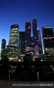 Moscow-city (Moscow International Business Center) at night, Russia
