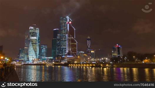 Moscow city (Moscow International Business Center) , Russia night. Moscow city (Moscow International Business Center) , Russia night.