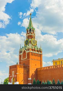 Moscow Kremlin, Spasskaya (Saviour) clock tower, Red Square, Moscow, Russia