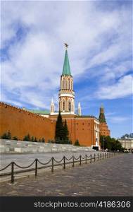 Moscow, Kremlin wall and Kremlin.