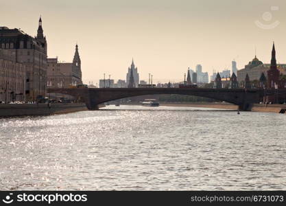 Moscow panorama in summer afternoon