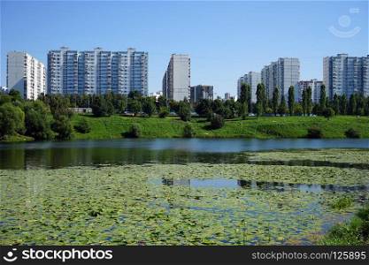 MOSCOW, RUSSIA - CIRCA JULY 2018 Ochakovsky pond