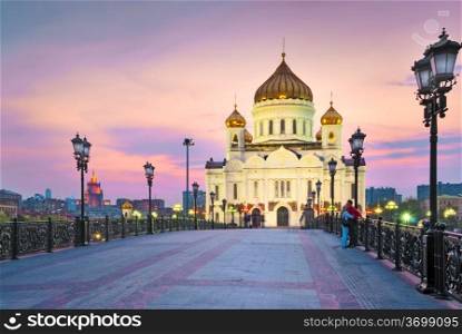 Moscow. The Temple Of Christ The Savior. The view from the Patriarchal bridge.