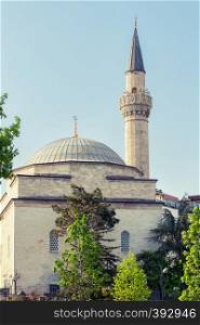 Mosque Hall Mahmud Pasha in Istanbul, Turkey. Summer landscape. Mosque Hall Mahmud Pasha in Istanbul, Turkey
