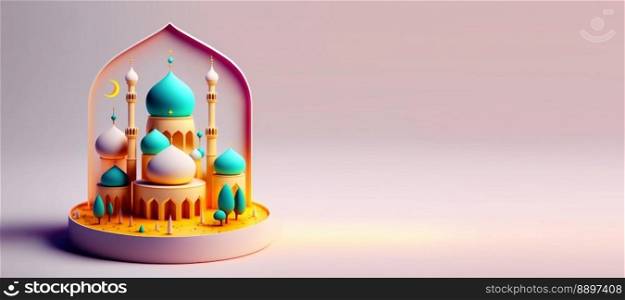 Mosque Illustration for Eid Islamic Ramadan Background