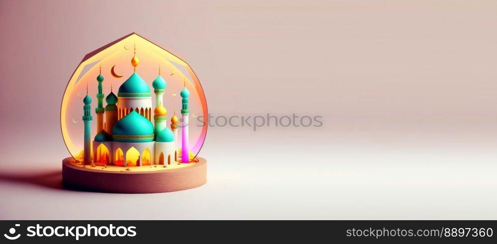 Mosque Illustration for Ramadan Islmic Celebration Background