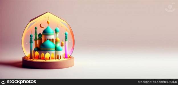 Mosque Illustration for Ramadan Islmic Celebration Background