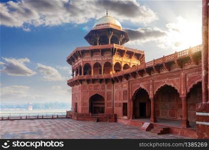 Mosque in Taj Mahal complex in India, Uttar Pradesh, Agra.. Mosque in Taj Mahal complex in India, Uttar Pradesh, Agra