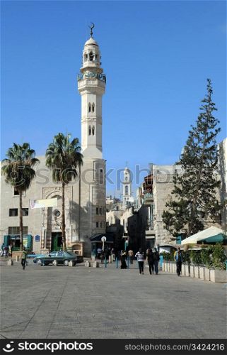 Mosque of Omar (Umar) in Manger Square, Bethlehem in Palestine