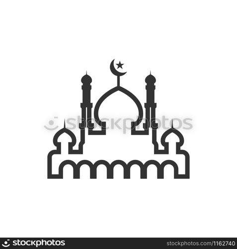 Mosque silhouette graphic design template vector illustration