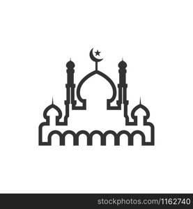 Mosque silhouette graphic design template vector illustration