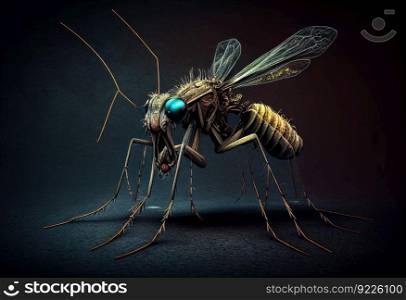 Mosquito artwork illustration. AI generative.