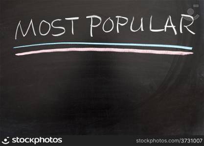Most popular list drawn on the blackboard