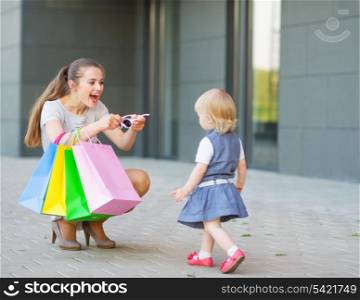Mother and baby on shopping