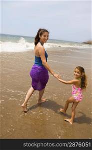 Mother and Daughter at Beach