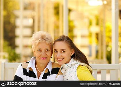 Mother and daughter having a good time together