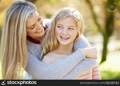 Mother And Daughter In Countryside