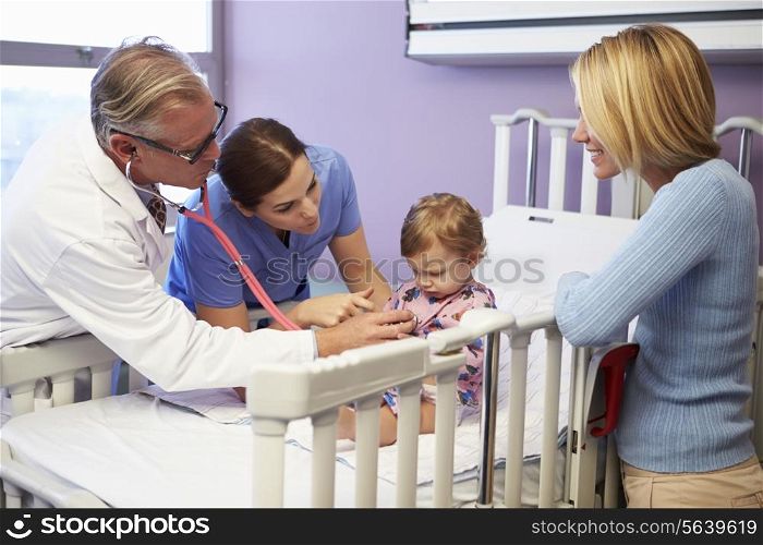 Mother And Daughter In Pediatric Ward Of Hospital