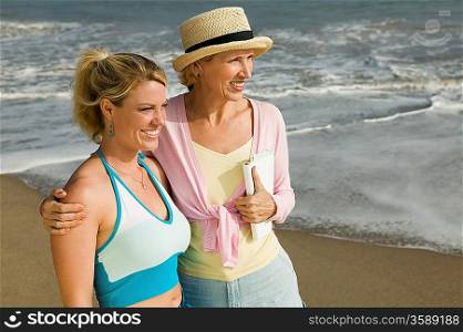 Mother and Daughter on Beach