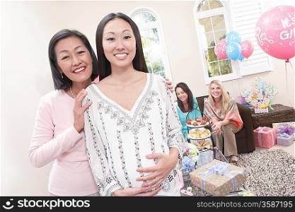 Mother and pregnant daughter at Baby Shower
