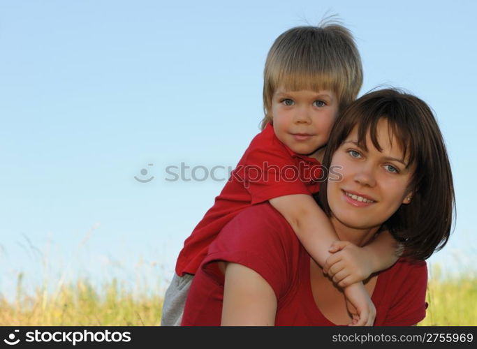 Mother and the son. The woman and the child of the European appearance