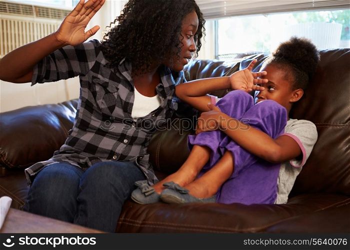 Mother Being Physically Abusive Towards Daughter At Home