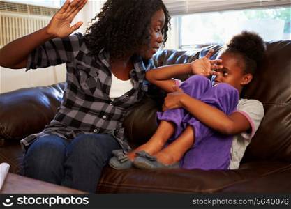 Mother Being Physically Abusive Towards Daughter At Home